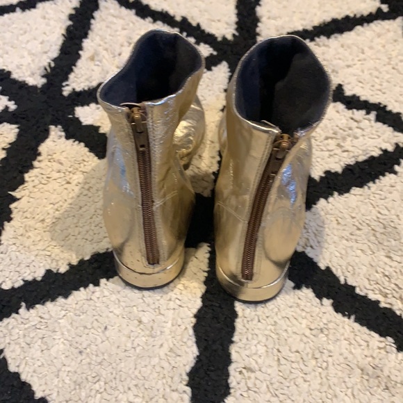 Gold, flat booties, size 6 Topshop from Nordstrom’s - Picture 3 of 5